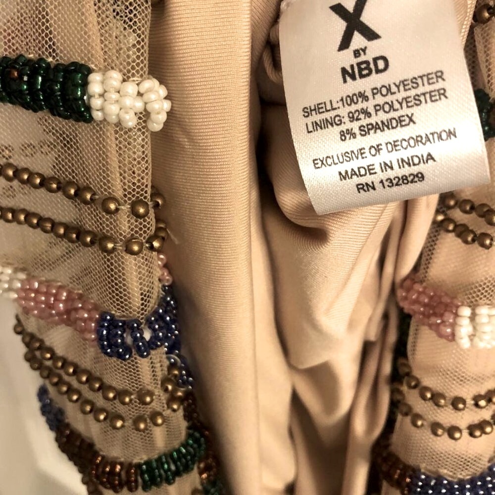 NWT X NBD Kenya Beaded Halter Mini Dress S MSRP $545 - Picture 14 of 14